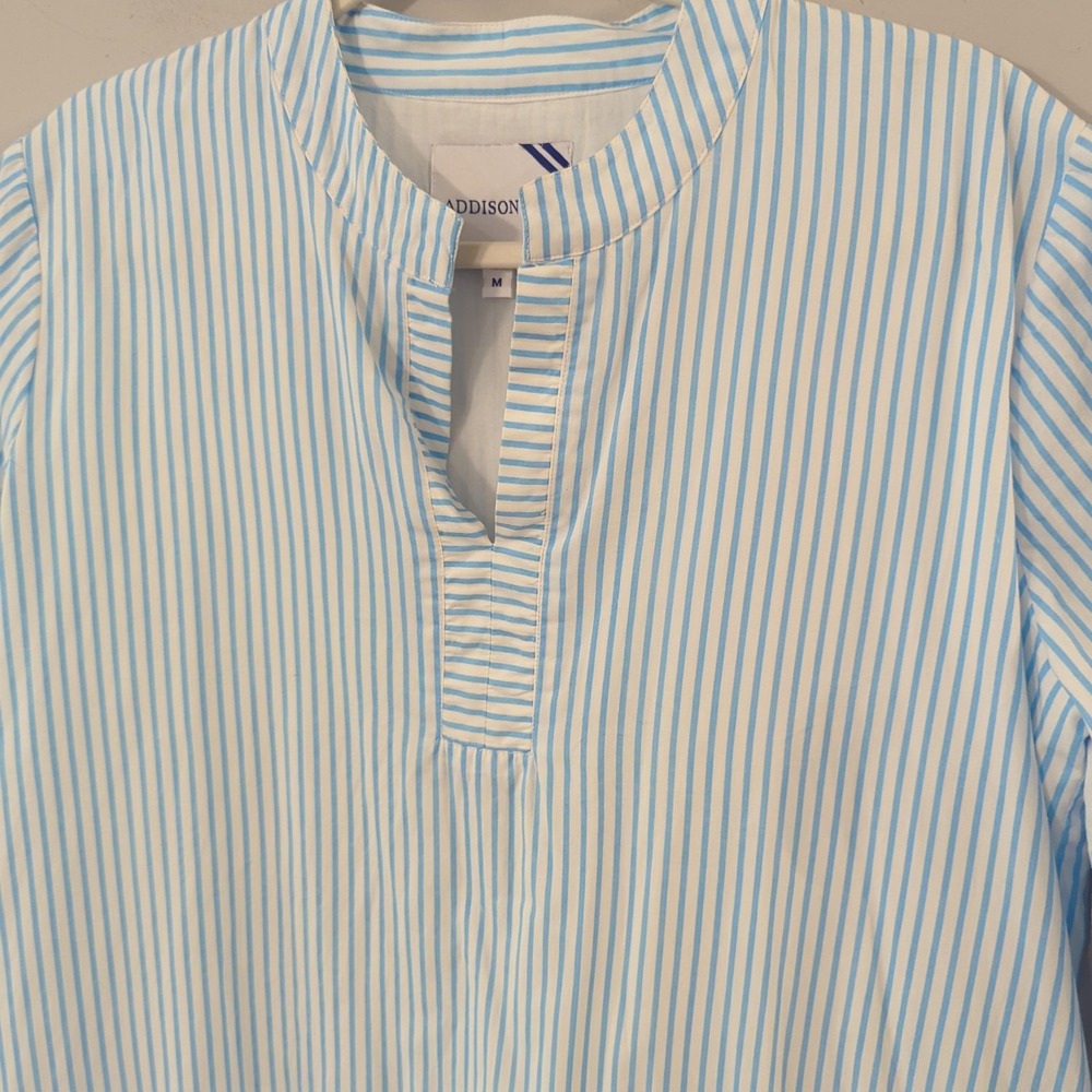 Addison Bay Dress Blue White Stripe Size Medium‎ Tuckernuck - Picture 4 of 9